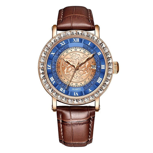 Elegant Quartz Timepiece Featuring Genuine Leather Strap Classic Design 11441399005452-1