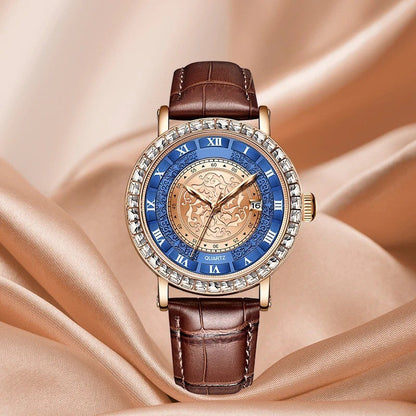 Elegant Quartz Timepiece Featuring Genuine Leather Strap Classic Design 11441399005452-1