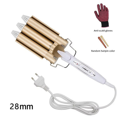 Professional Triple Barrel Curling Iron Beach Waves Styling Hair Tool 11589291180300-1