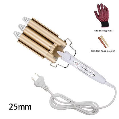 Professional Triple Barrel Curling Iron Beach Waves Styling Hair Tool 11589291180300-1