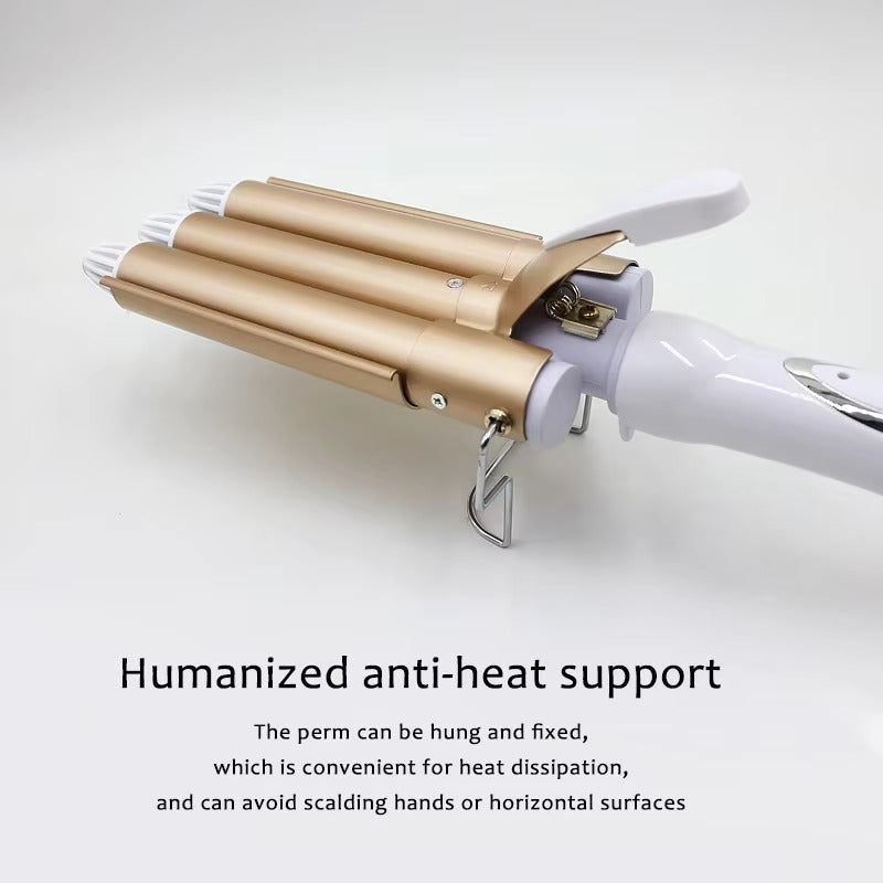 Professional Triple Barrel Curling Iron Beach Waves Styling Hair Tool 11589291180300-1