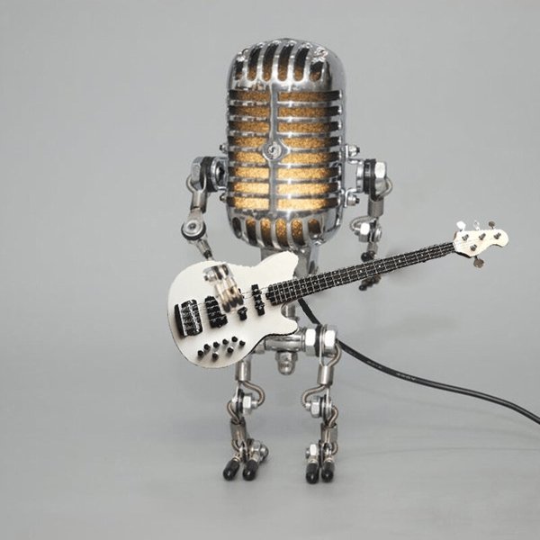 Microphone Lamp with Guitar Design for Creative Home Decor 15101085974854-1