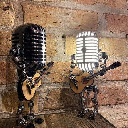 Microphone Lamp with Guitar Design for Creative Home Decor 15101085974854-1