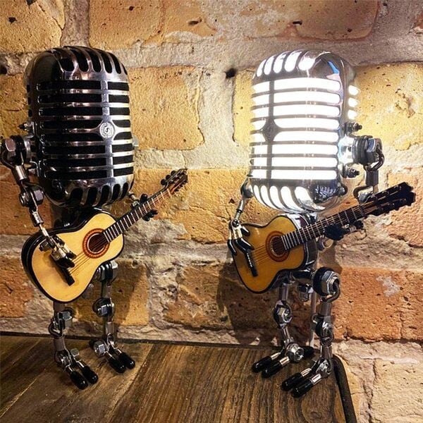 Microphone Lamp with Guitar Design for Creative Home Decor 15101085974854-1