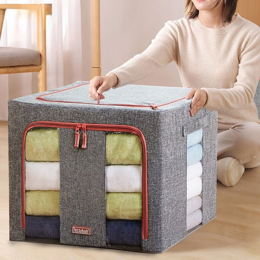 Durable Foldable Clothes Storage Organizer Box With Clear Window 8746220618062-1
