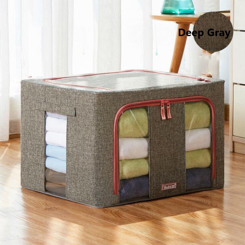Durable Foldable Clothes Storage Organizer Box With Clear Window 8746220618062-1
