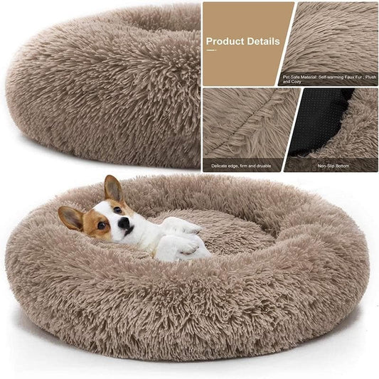 Pet Bed Comfortable Calming Soft Cushion Anti Anxiety Sleeping Nest 14814334746950-1