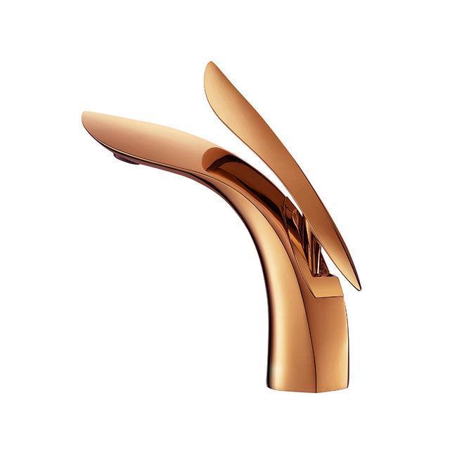 Bathroom Basin Faucet Single Hole Hot Cold Water Gold 9004862538030-1