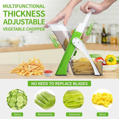 Aeroflux Multi-Purpose Safe Mandoline Vegetable Slicer – Adjustable Chopper Tool For Effortless Precision 15473977721212-1