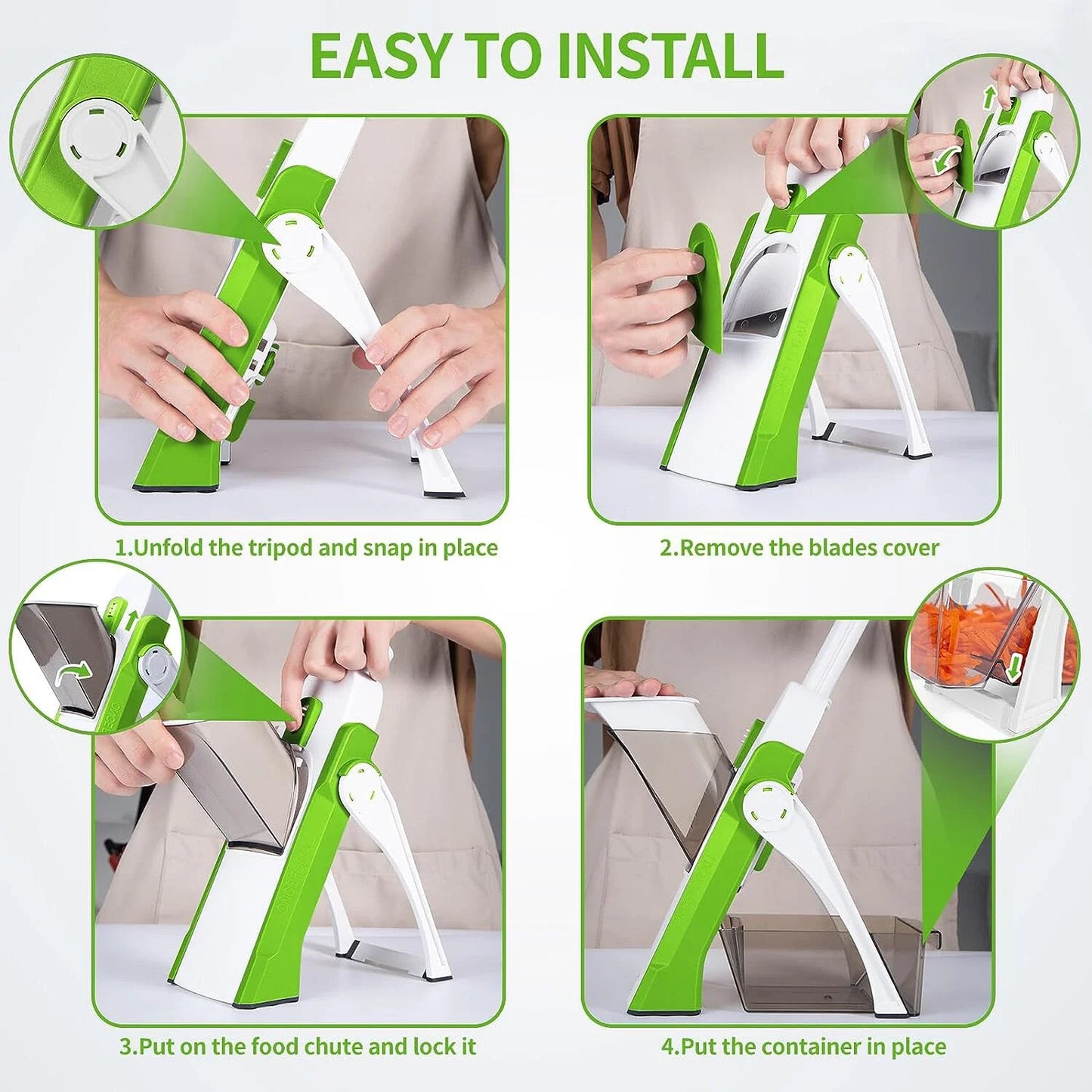 Aeroflux Multi-Purpose Safe Mandoline Vegetable Slicer – Adjustable Chopper Tool For Effortless Precision 15473977721212-1