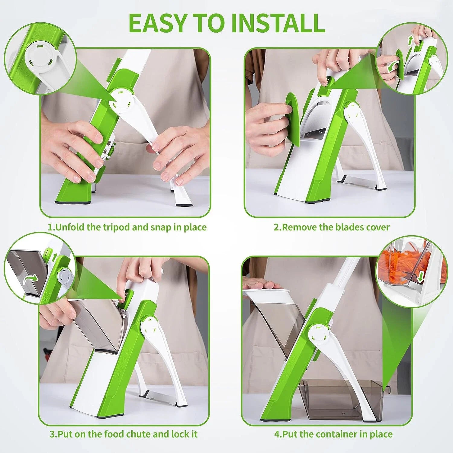 Aeroflux Multi-Purpose Safe Mandoline Vegetable Slicer – Adjustable Chopper Tool For Effortless Precision 15473977721212-1