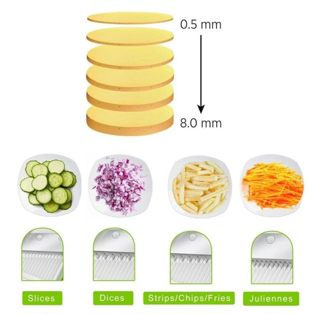 Aeroflux Multi-Purpose Safe Mandoline Vegetable Slicer – Adjustable Chopper Tool For Effortless Precision 15473977721212-1
