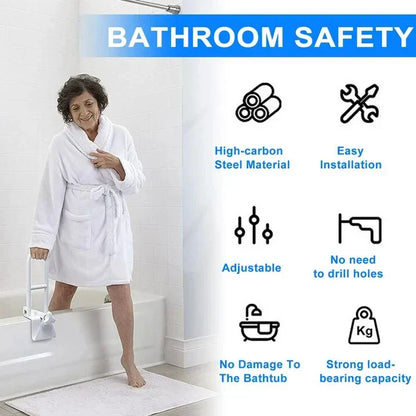Bathtub Safety Grab Bar For Seniors & Mobility Support – Drill, Secure Bathroom Handle 10109942038806-1