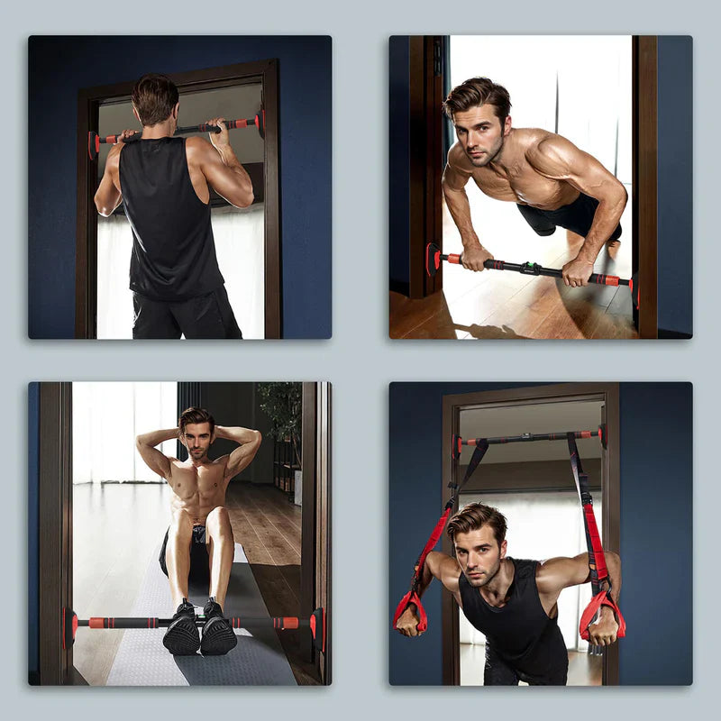 Adjustable Doorway Pull-Up Bar No-Drill Secure Grip Home Fitness 8714765402269-1