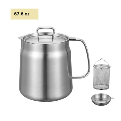 Stainless Steel Kitchen Oil Filter Storage Grease Separator Cooking Pot 11422293164300-1