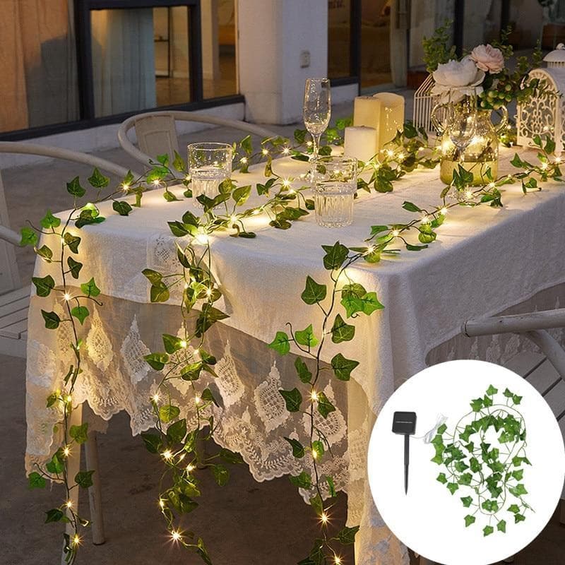 Outdoor Solar Decorative Ivy Leaf String Lights Waterproof 8745869476174-1
