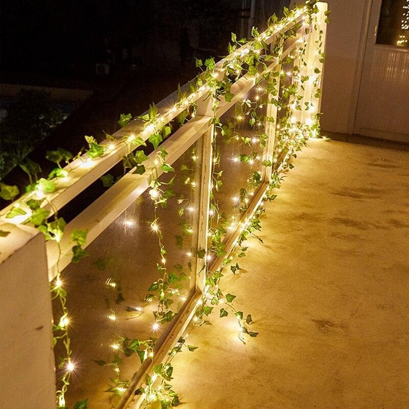 Outdoor Solar Decorative Ivy Leaf String Lights Waterproof 8745869476174-1