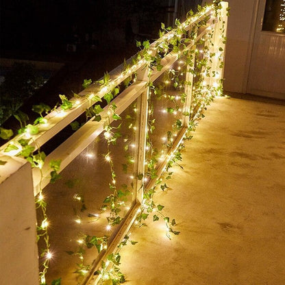 Outdoor Solar Decorative Ivy Leaf String Lights Waterproof 8745869476174-1