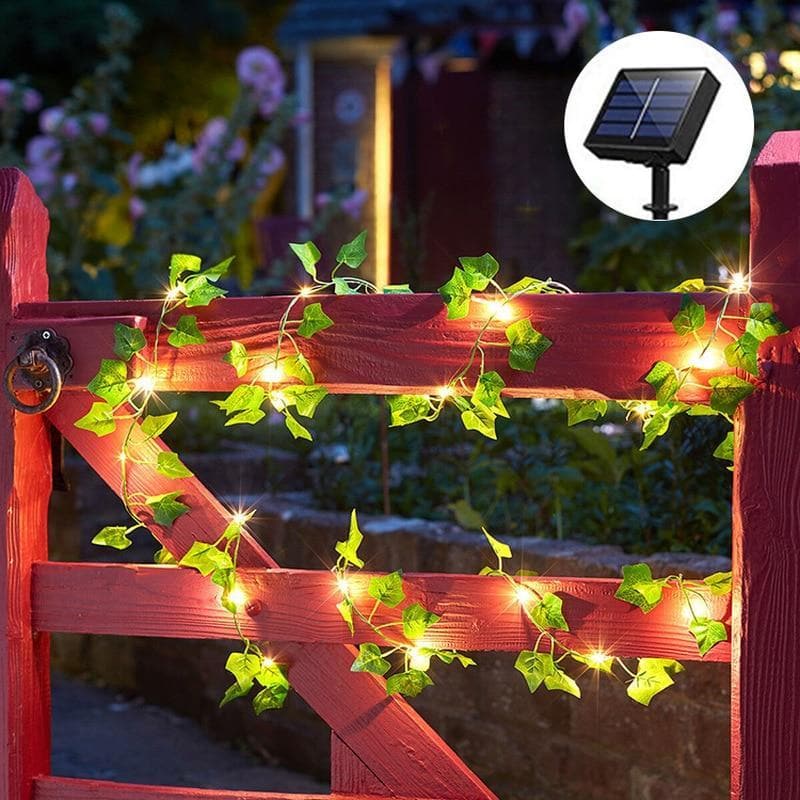 Outdoor Solar Decorative Ivy Leaf String Lights Waterproof 8745869476174-1