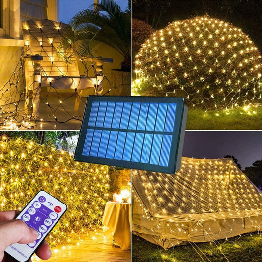 Solar Net String Lights Outdoor Waterproof Decorative Garden Patio Illumination 14814330126662-1