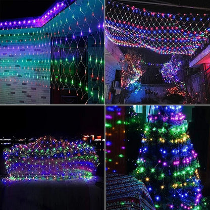 Solar Net String Lights Outdoor Waterproof Decorative Garden Patio Illumination 14814330126662-1