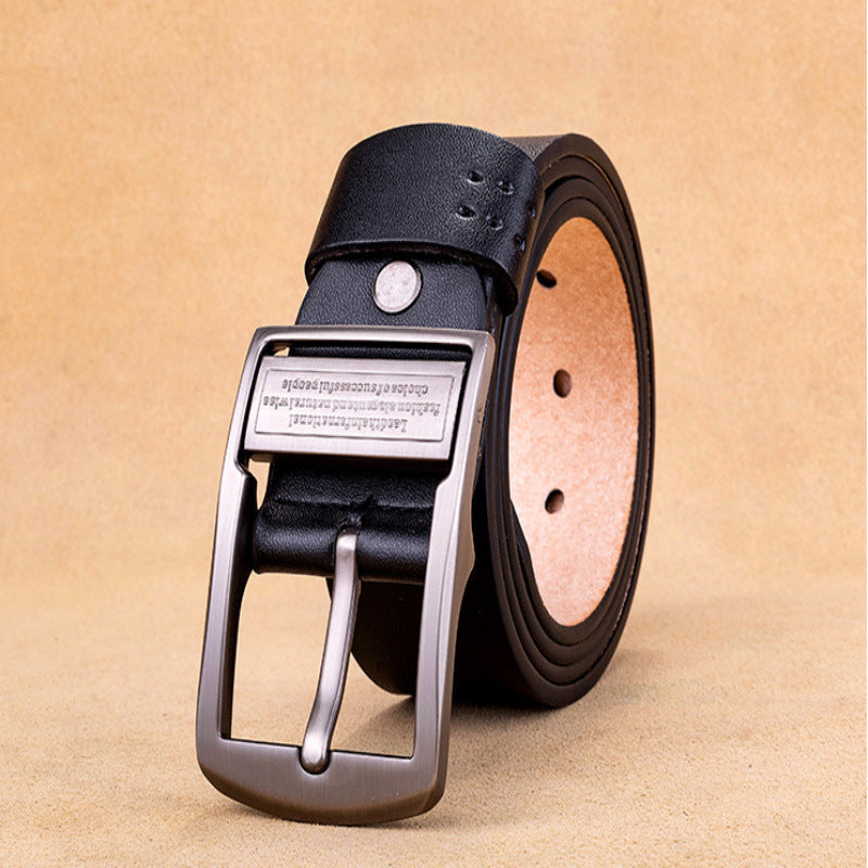 Genuine Leather Men’S Dress Belt With Durable Buckle Classic Style 14969885163846-1