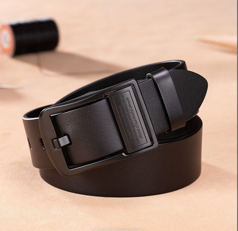 Genuine Leather Men’S Dress Belt With Durable Buckle Classic Style 14969885163846-1