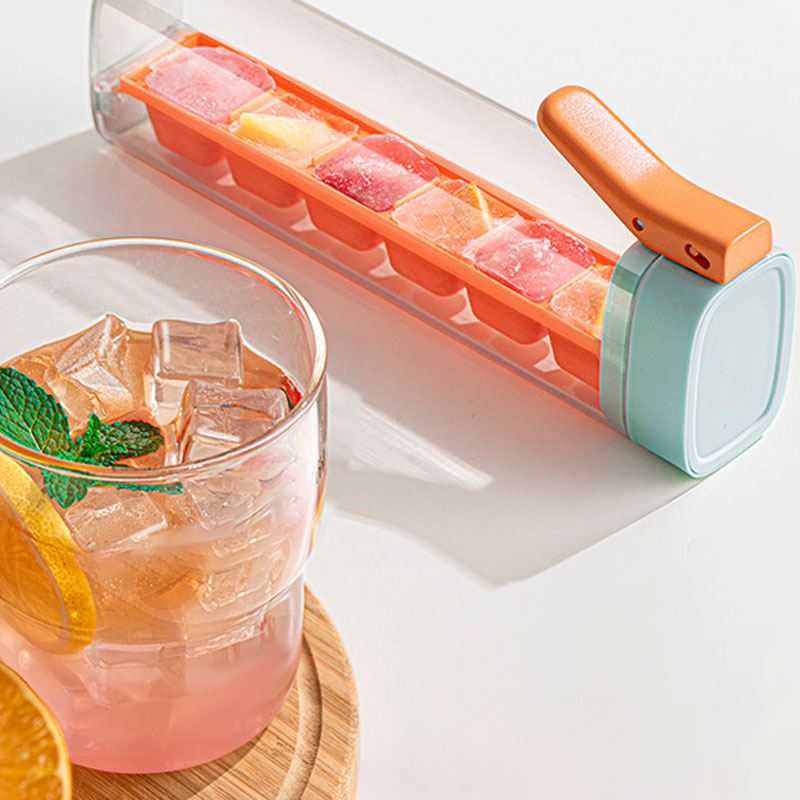 Easy Release Ice Cube Tray With Lid And Storage Container 14958378582342-1