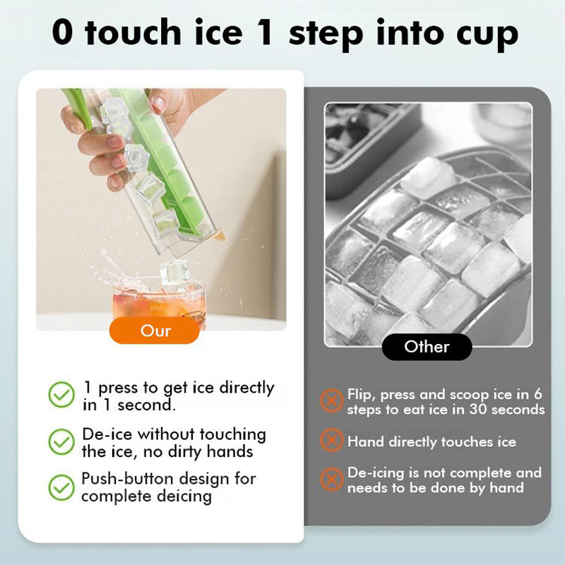Easy Release Ice Cube Tray With Lid And Storage Container 14958378582342-1