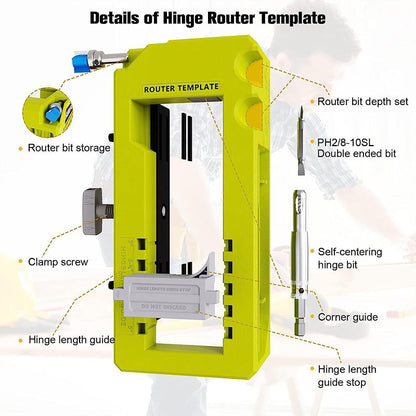 Door Hinge Router Mortise Jig Template For Round Square Hinges 8870621839597-1