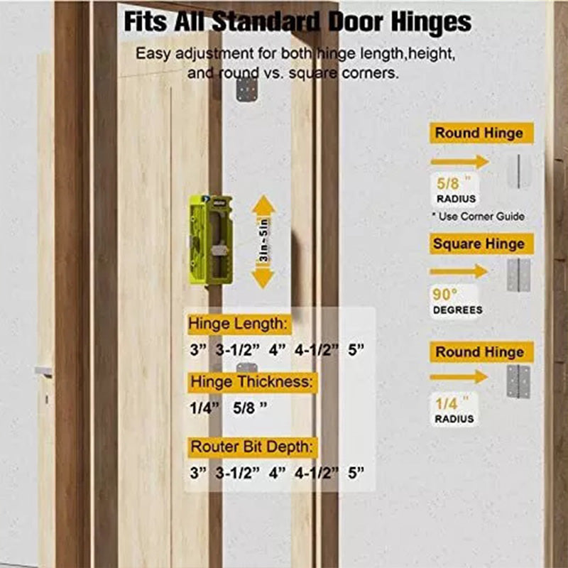 Door Hinge Router Mortise Jig Template For Round Square Hinges 8870621839597-1