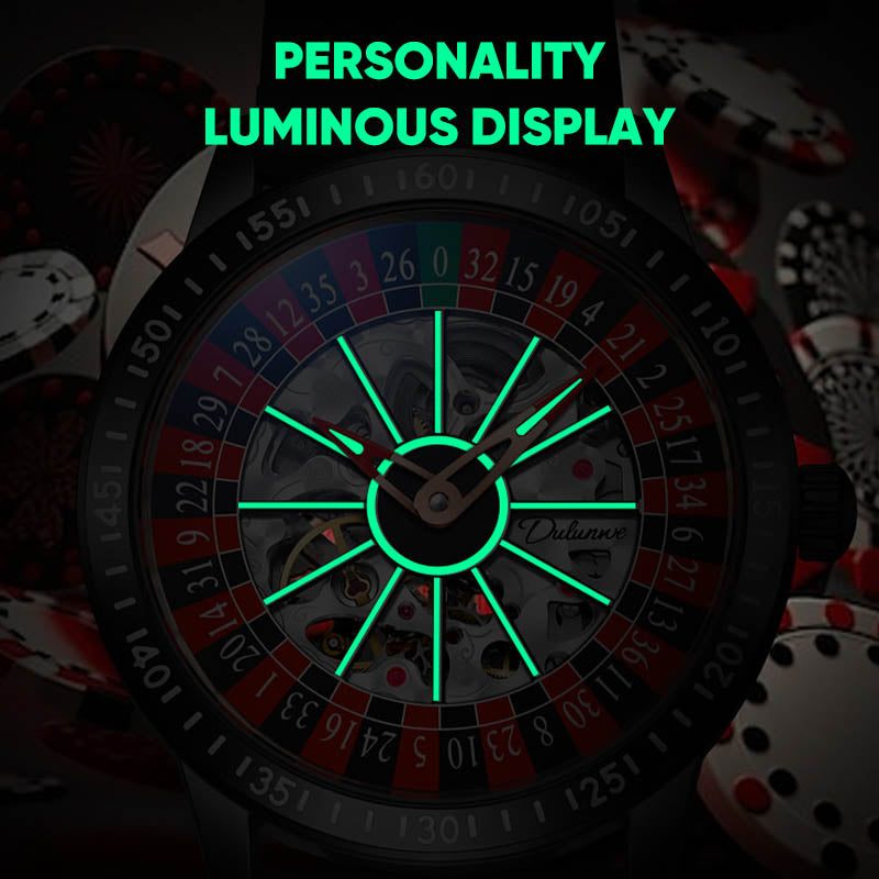 Men'S Waterproof Luminous Roulette Skeleton Automatic Mechanical Watch 9699500589358-1