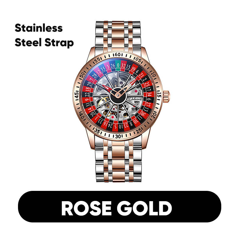 Men'S Waterproof Luminous Roulette Skeleton Automatic Mechanical Watch 9699500589358-1