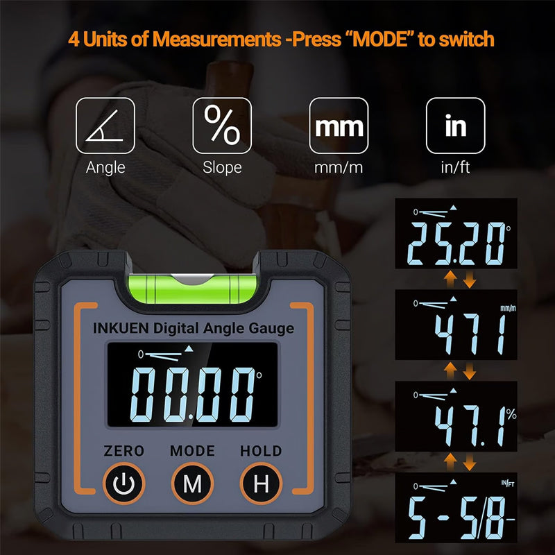 0-360°(4 * 90°) Digital Angle Finder Level Magnetic Electronic Gauge Inclinometer Protractor Tool 9655062004002-1