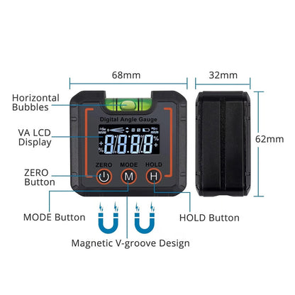 0-360°(4 * 90°) Digital Angle Finder Level Magnetic Electronic Gauge Inclinometer Protractor Tool 9655062004002-1