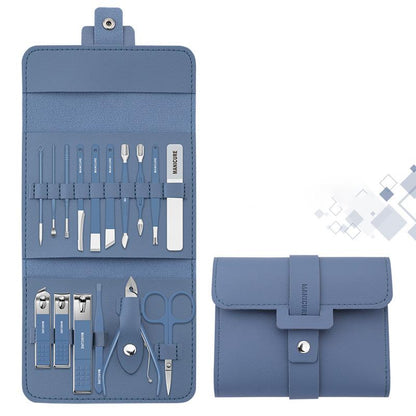 Stainless Manicure Pedicure Grooming Kit With Travel Case Multipurpose Nail Clippers 14981444075846-1
