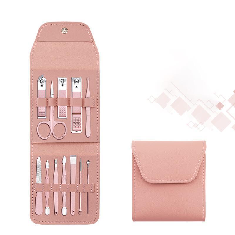 Stainless Manicure Pedicure Grooming Kit With Travel Case Multipurpose Nail Clippers 14981444075846-1