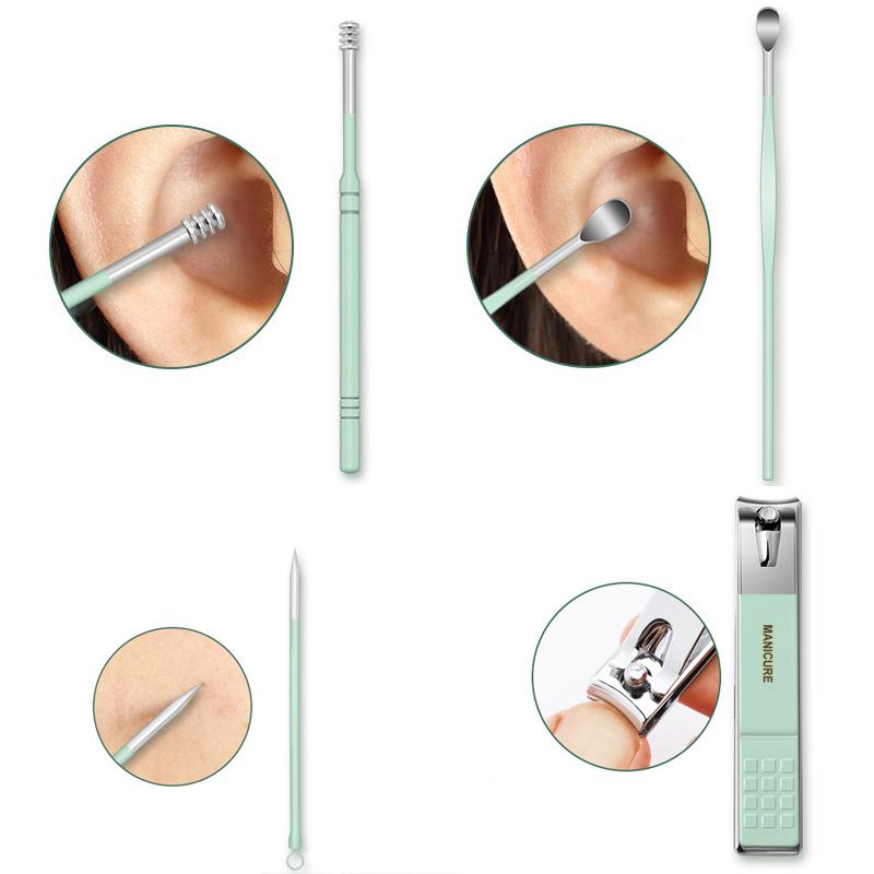 Stainless Manicure Pedicure Grooming Kit With Travel Case Multipurpose Nail Clippers 14981444075846-1