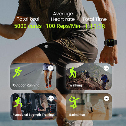 Smartwatch With Detachable Bluetooth Earphones Touchscreen Waterproof Fitness Tracker Rechargeable 9691143045410-1