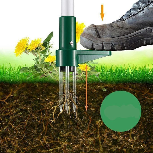 Standing Plant Root Remover Long Handle Stainless Steel Garden Weeding Tool 14814337564998-1