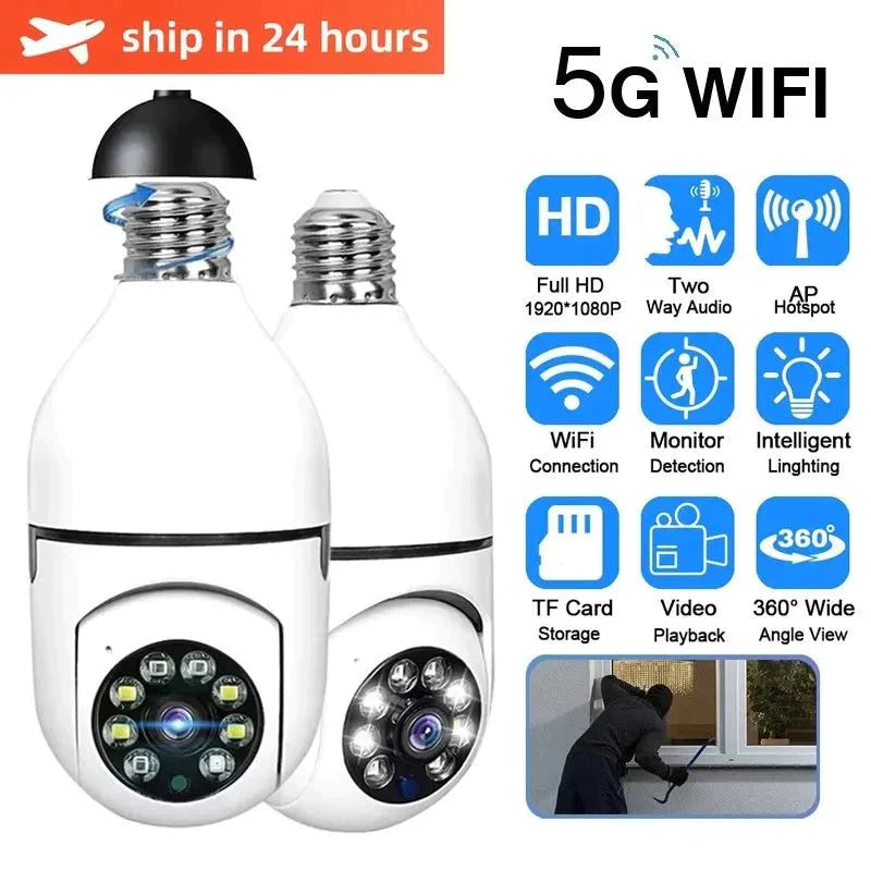 Hidden Security Lightbulb Camera 5G 2Mp Night Vision Human Tracking 8746300965198-1