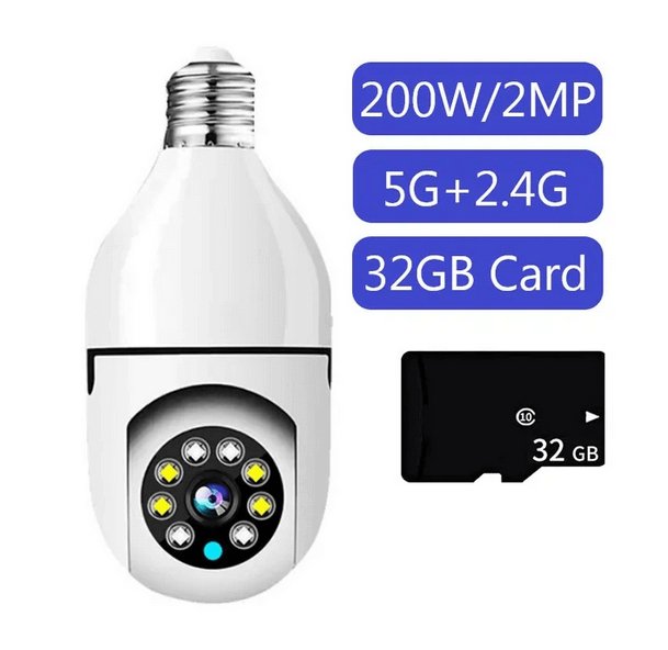 Hidden Security Lightbulb Camera 5G 2Mp Night Vision Human Tracking 8746300965198-1