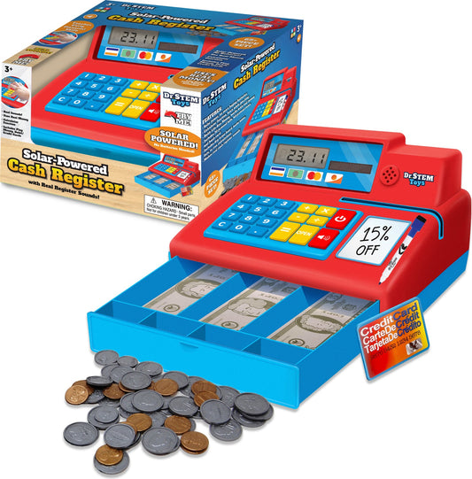 Solar Powered Toy Cash Register for Learning Math and Roleplay Fun 8999938785501-1