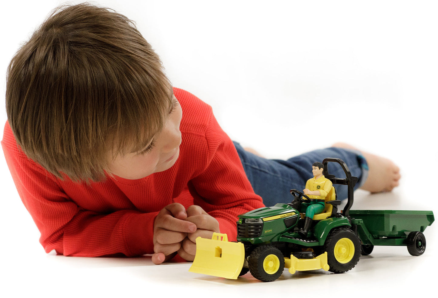 Toy Lawn Tractor with Trailer and Gardener Figure for Kids 8328578531549-1