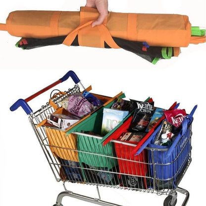 Reusable Foldable Shopping Cart Bags Set For Organized Grocery Trips 14933944205638-1