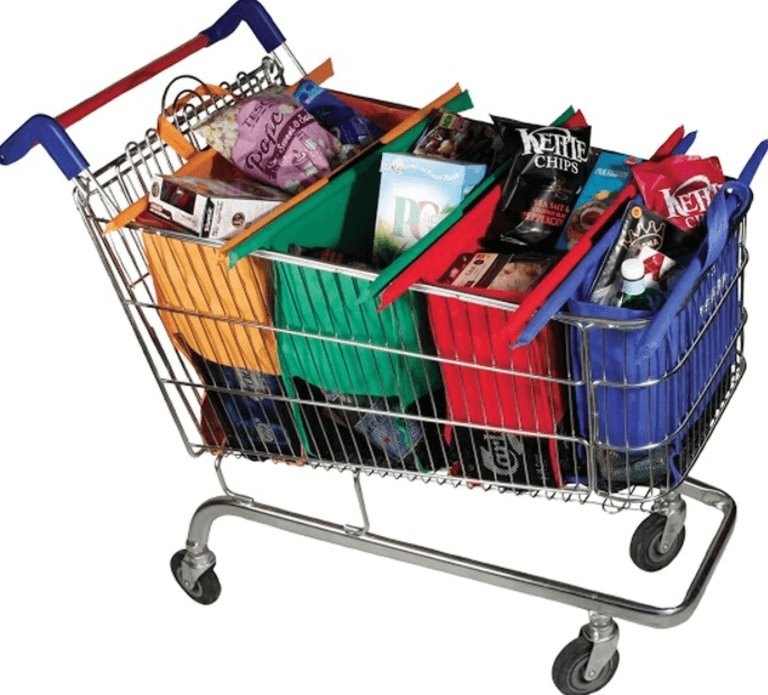 Reusable Foldable Shopping Cart Bags Set For Organized Grocery Trips 14933944205638-1