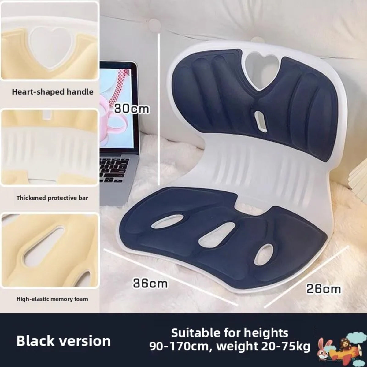 Ergonomic Lumbar Support Cushion – Posture Correcting Backrest Pillow for Adults' Office Chairs & Home Seating