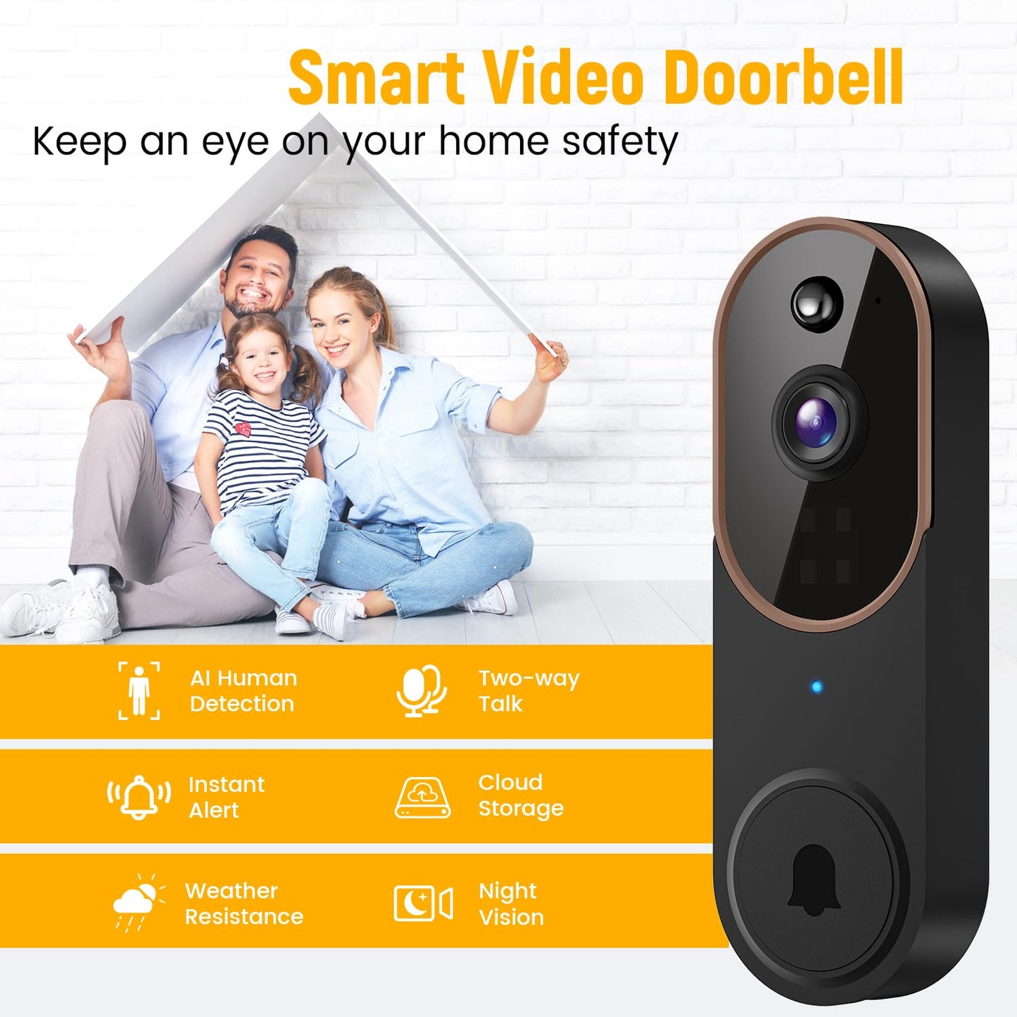 Smart Wireless Video Doorbell For Home Security And Visitor Monitoring 9044901495004-1