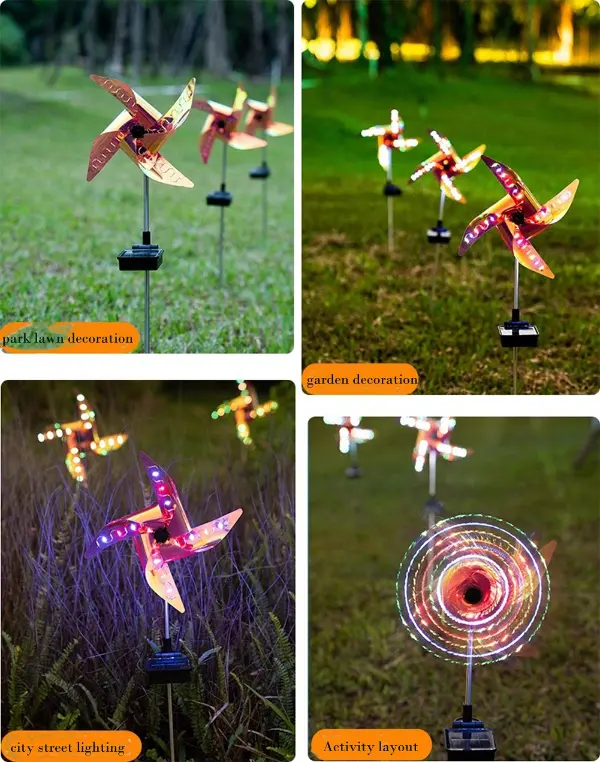 Early Christmas Solar Power Windmill Light Outdoor Garden Decoration