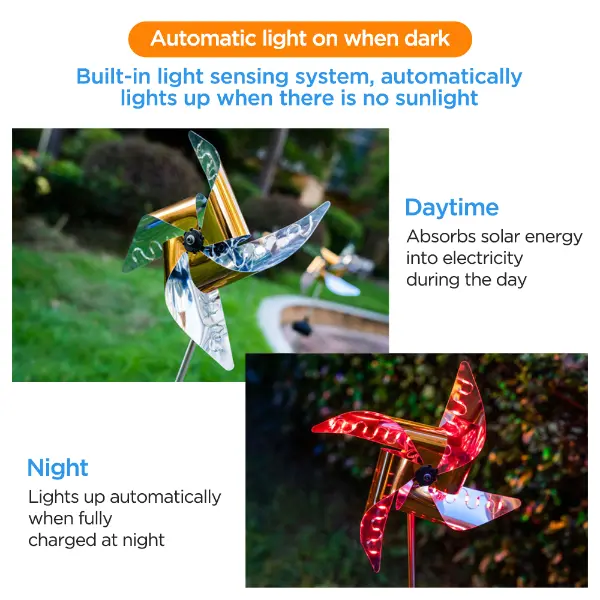 Early Christmas Solar Power Windmill Light Outdoor Garden Decoration